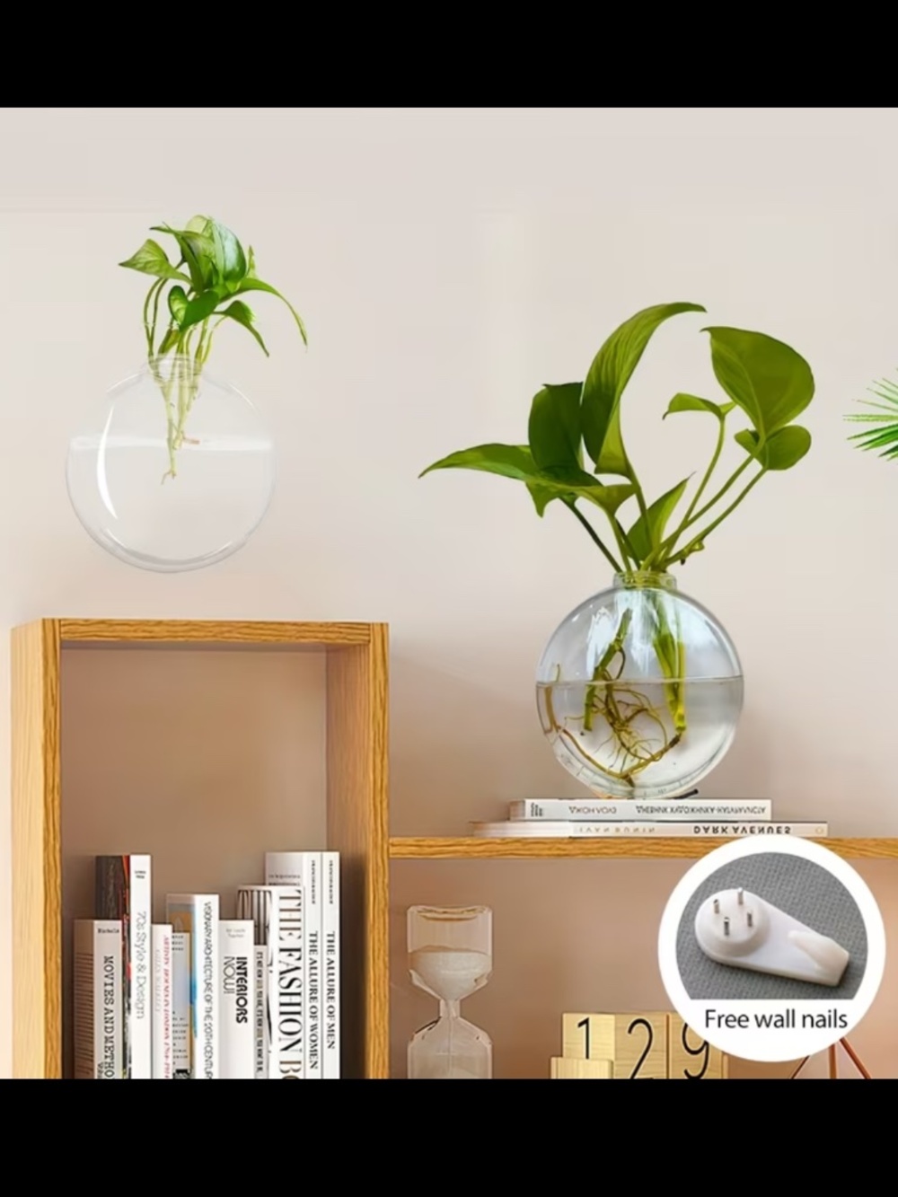 2 PCs Hydroponic Plastic Wall Hanging Vase